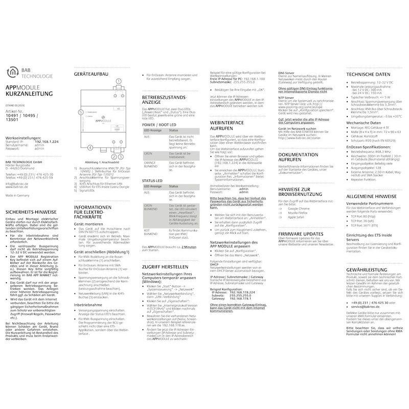 Ekey (AT) - Bussystem-Systemschnittstelle/Medien-Gateway App-Modul 270017 KNX