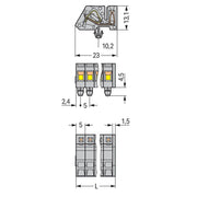WAGO - Kabelsteckverbinder für Leiterplattensteckverbinder 1-Leiter Federleiste 731-515/008-000 CAGECLAMP 2,5mm²,gr − 25 Stück