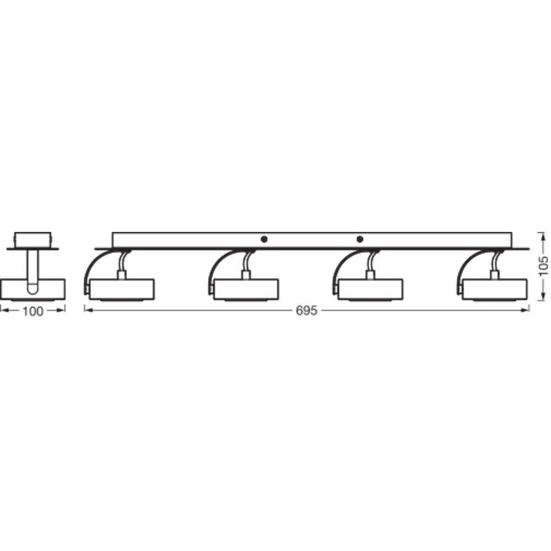 Ledvance - Decken-/Wandleuchte LED-Spotstrahler Decor #4058075828186 4 Spots, weiß