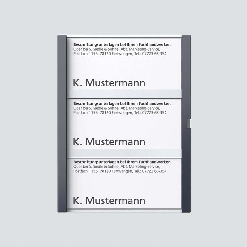 Siedle&Söhne - Zubehör/Ersatzteile für Türkommunikation Namensschild kpl. 210007070-00 Anthrazitgrau