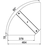 OBO Bettermann - Deckel Bogen für Kabeltragsystem Deckel für Bogen RBD W 400 FS winkelverst. B400mm