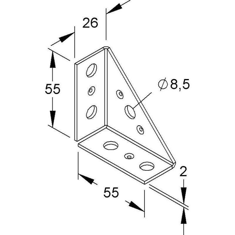 Niedax - Verbinder für Stiel/Profilschiene Winkelverbinder TRV 30