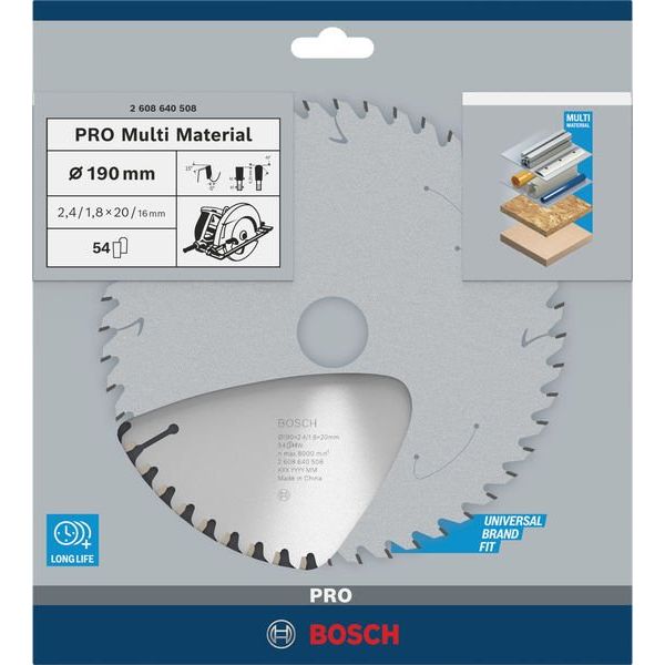 Bosch - Kreissägeblatt PRO Multi Material 2608640508 Kreissägeblatt 190 x