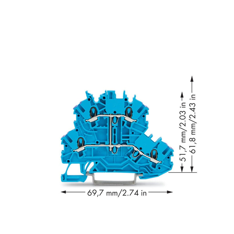WAGO - Durchgangs-Reihenklemme Doppelstockklemme 2000-2209 − 50 Stück