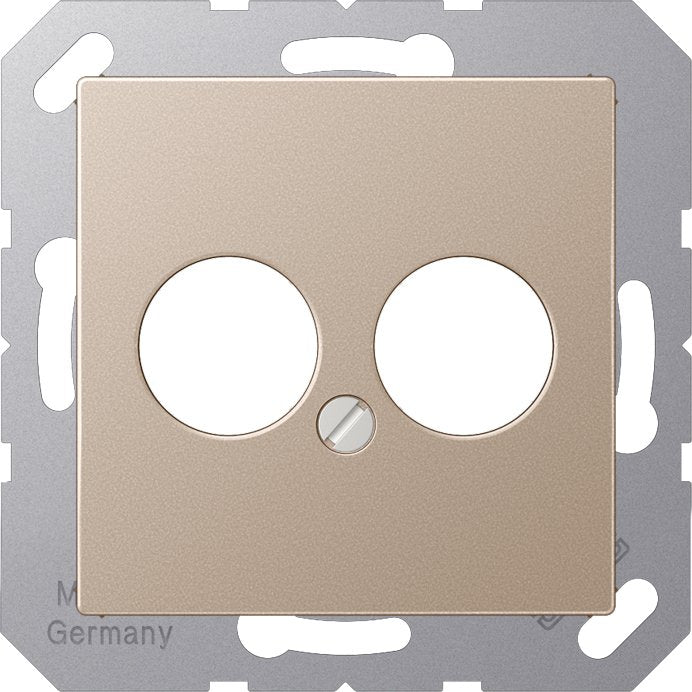 Jung - Einsatz/Abdeckung für Kommunikationstechnik Abdeckung champ. A 562-2 CH für 2 Kleinst.Dosen