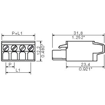 Weidmüller - Kabelsteckverbinder für Leiterplattensteckverbinder LP Verbinder Raster 5.08 BLT 5.08/10 SN OR − 36 Stück