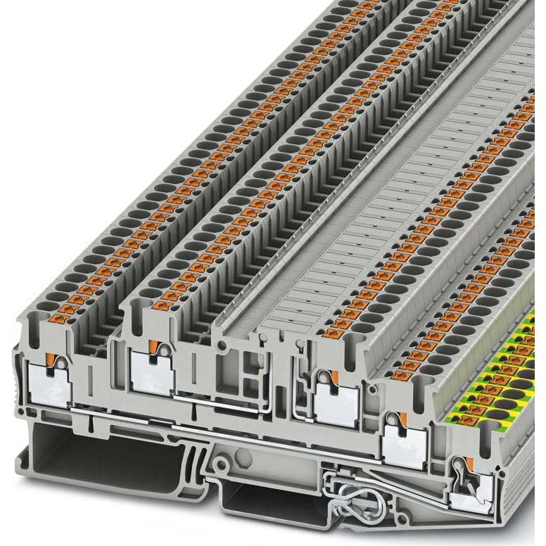 Phoenix Contact - Installations-Etagenklemme PTB 2,5-PE/L/L 0,14-4qmm, grau − 50 Stück