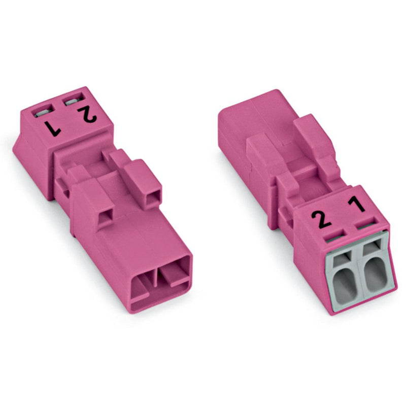 WAGO - Steckverbinder für steckbare Gebäudeinstallation Stecker 2-polig 890-292 pink − 50 Stück