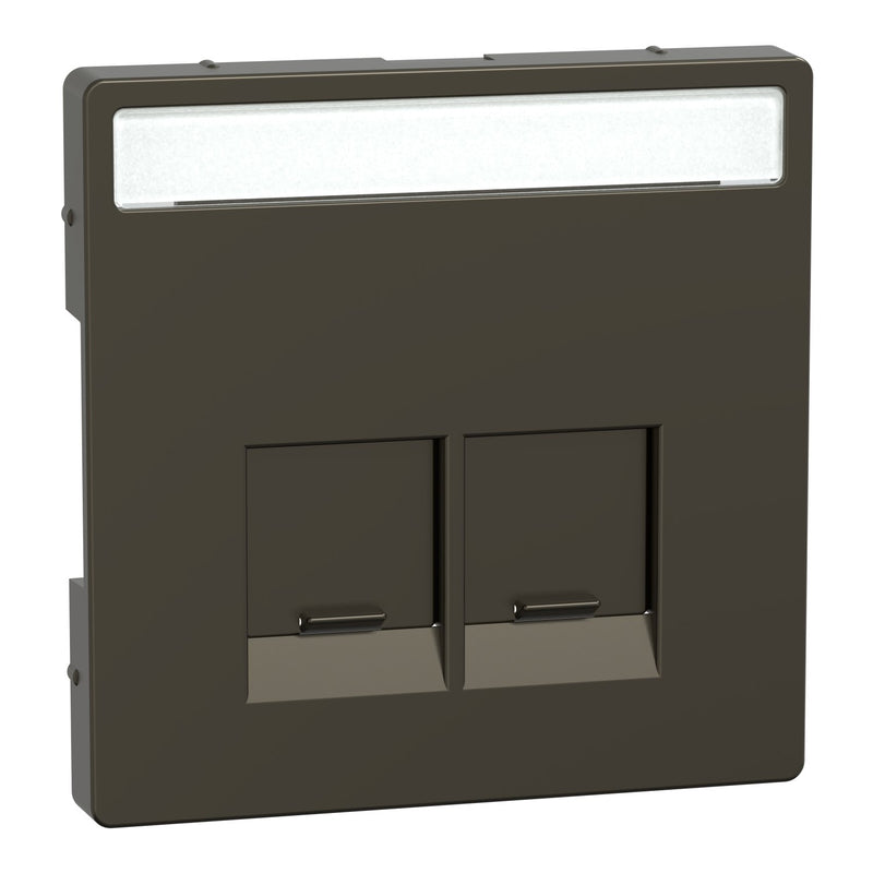 Merten - Einsatz/Abdeckung für Kommunikationstechnik Zentralplatte 2f.moccamet MEG4574-6052 Electric-Connector