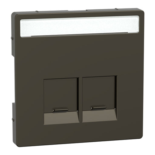 Merten - Einsatz/Abdeckung für Kommunikationstechnik Zentralplatte 2f.moccamet MEG4574-6052 Electric-Connector