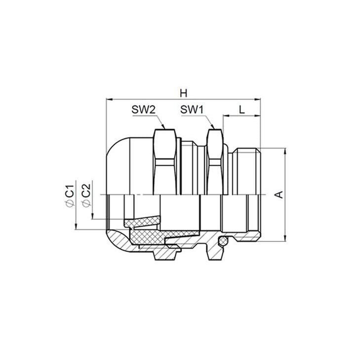 Jacob - Kabelverschraubung K257-1012-00 WADI heat − 50 Stück