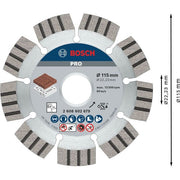 Bosch - Trenn-/Schleifscheibe Diamanttrennscheibe 2608602679 PRO Abrasive