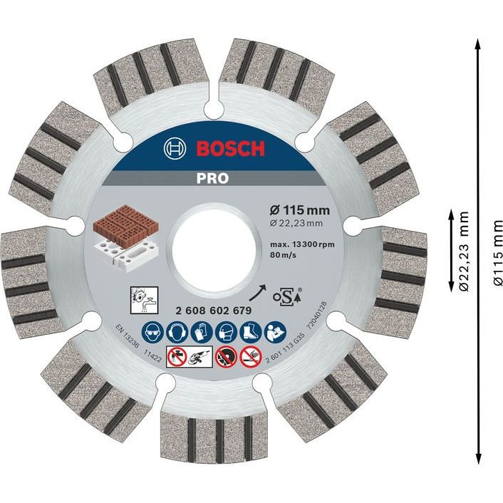 Bosch - Trenn-/Schleifscheibe Diamanttrennscheibe 2608602679 PRO Abrasive