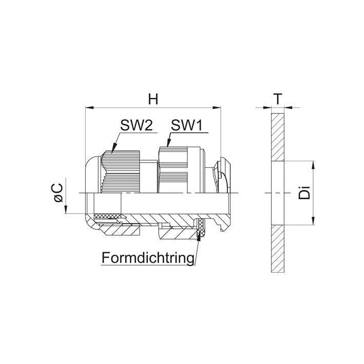 Jacob - Kabelverschraubung K341-1016-00 M16x1,5 RAL7035 − 100 Stück