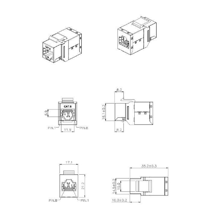 EFB-Elektronik - Modulare Kupplung Modular-Adapter Cat.6 STP 37486.1