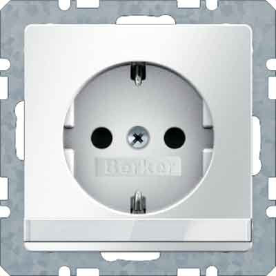 Berker - Steckdose SCHUKO-Steckdose 41496089 m.Beschriftungsfeld