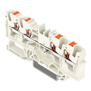 WAGO - Durchgangs-Reihenklemme 4L-Durchgangsklemme 2204-1409 4 qmm, lichtgr − 50 Stück