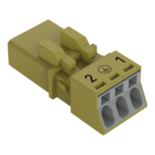 WAGO - Steckverbinder für steckbare Gebäudeinstallation Stecker 3-polig 890-273/073-000 3-polig,hellgrün − 50 Stück