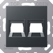 Jung - Einsatz/Abdeckung für Kommunikationstechnik Abdeckung 2-fach A 1569-2 WE ANM f.MJ WE AMP, Radiall
