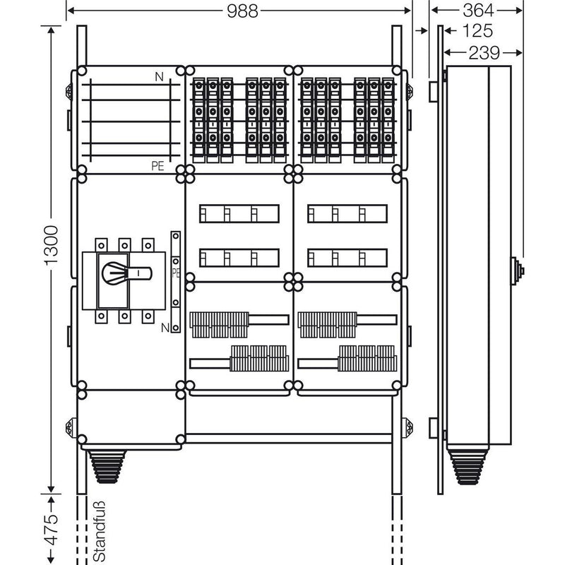Hensel - Verteilerschrank für Energieversorgung Ladeverteiler Mi EV 11kW 12100 f.12 Ladep. a 11kW