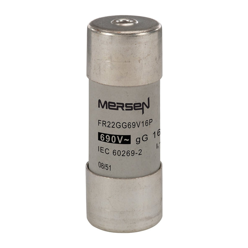 Mersen - Zylindrische Sicherung Sicherungseinsatz zylindr. FR22GG69V16P gG 22x58 16A − 10 Stück
