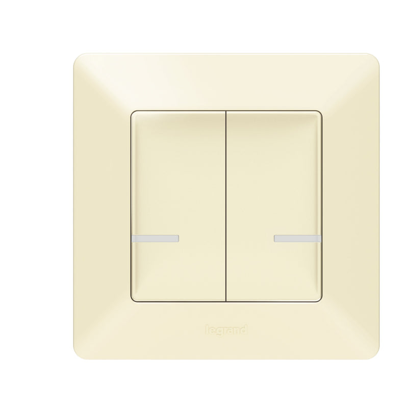 Legrand - Funksender Wandsender 2-Fach Legrand 752287 Mandelweiss