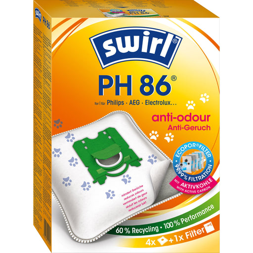 Swirl - Zubehör/Ersatzteile für Bodenpflege Staubbeutel PH 86 Anti-Odour VE4 für Philips