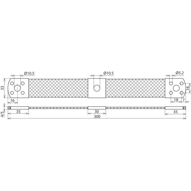 DEHN - Zubehör/Ersatzteile für Erdung und Blitzschutz Überbrückungsband UEBBL3003XB105B52CU Cu 50mmq L300mm