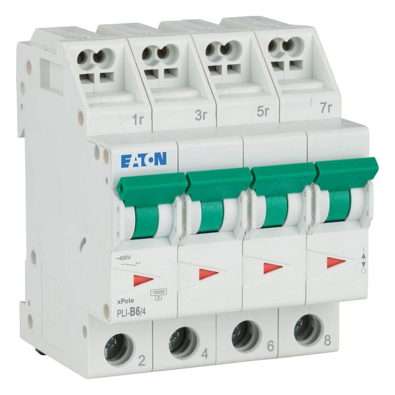 Eaton - Leitungsschutzschalter PLI-B6/4 B 6A, 4p Steckkl