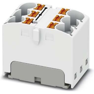 Phoenix Contact - Durchgangs-Reihenklemme Verteilerblock PTFIX 6X4 WH 6p, 0,2-6qmm, weiß − 10 Stück