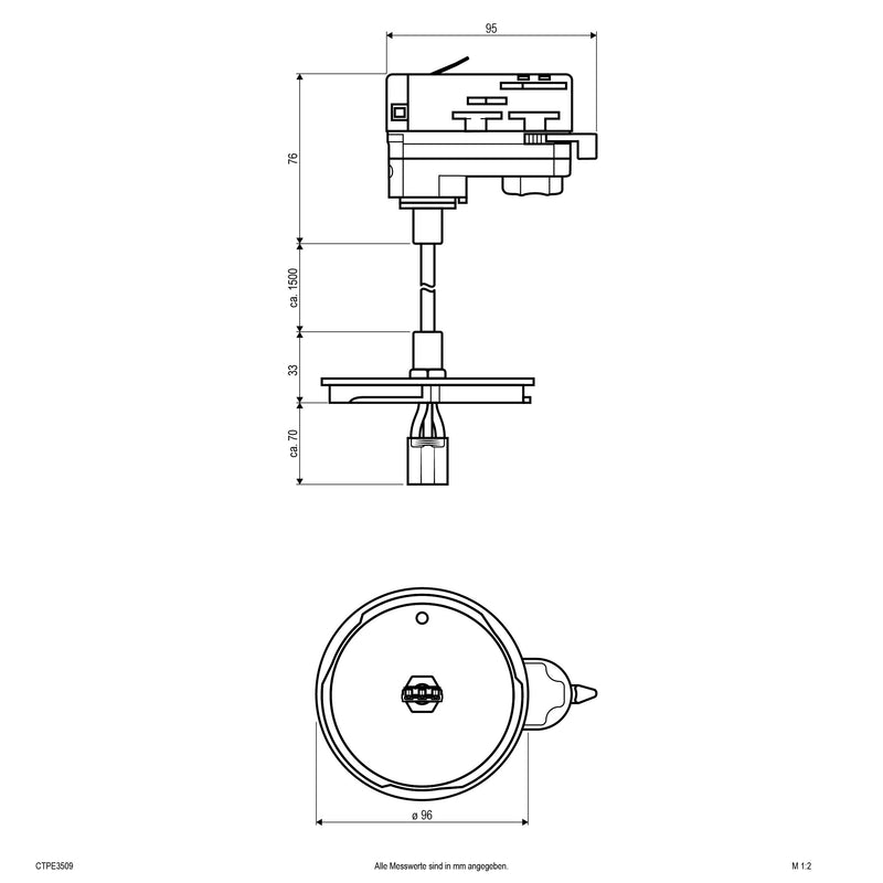 EVN Lichttechnik - Mechanisches Zubehör/Ersatzteile für Leuchten Seilabhängung CTPE3509