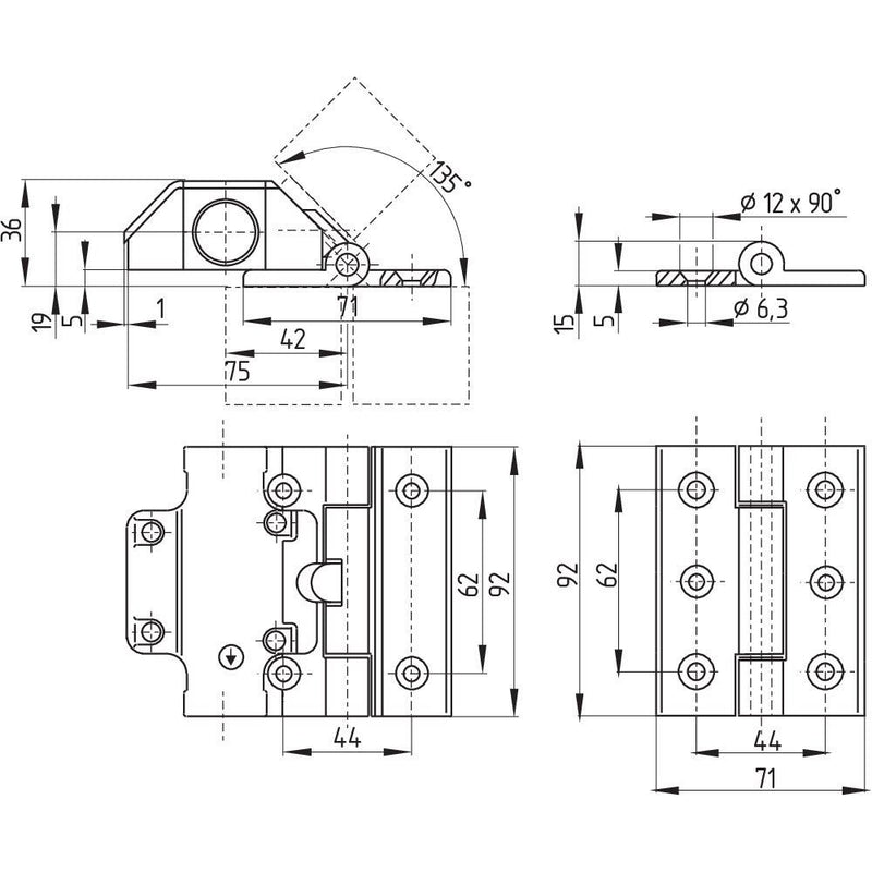 Schmersal - Scharnierschalter TESZ1110/S − 1 Stück
