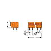 WAGO - Leiterplattenklemme 235-104/330-000 1,5mm² − 70 Stück