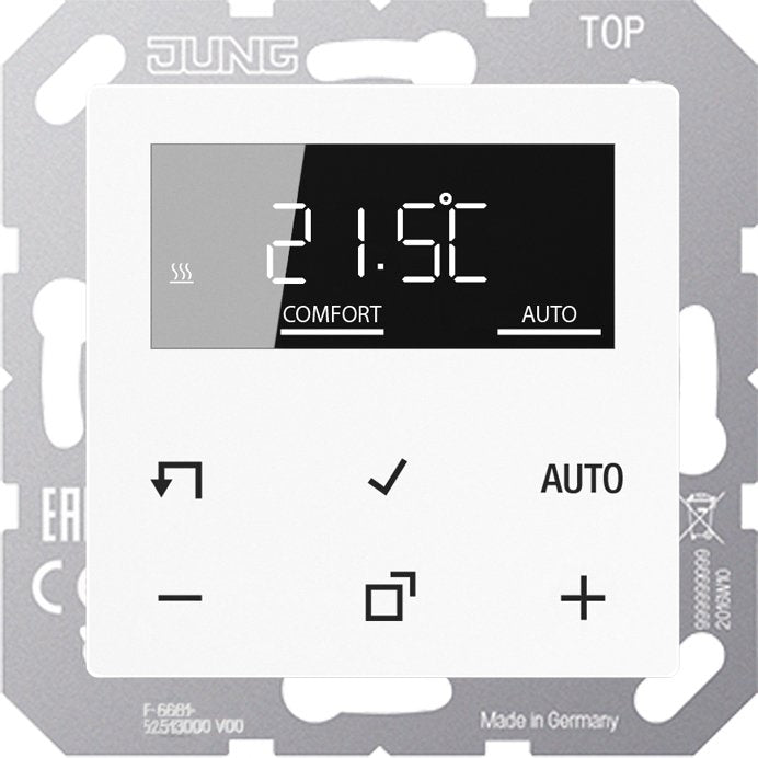 Jung - Raumthermostat/Uhrenthermostat Raumtemperaturregler TR D A 1790 WW mit Display Standard