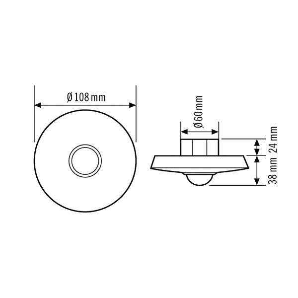 ESYLUX - Bewegungsmelder/Präsenzmelder komplett Decken-Präsenzmelder PD-C 360i/8plus UP, 360 Grad