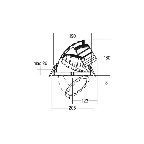 Brumberg Leuchten - Downlight/Strahler/Flutlicht LED-Einbaurichtstrahler 88677185 38Gr.,3500K,schw
