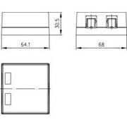 Telegärtner - Kommunikationsanschlussdose Kupfer Modul-Aufnahme 2-fach 100021397 68x64, aws