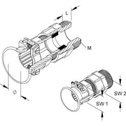 HKL - Kabelverschraubung 1230M2516 − 25 Stück
