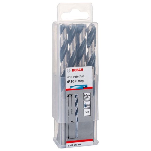 Bosch - Bohrer Metallspiralbohrer HSS 2608577274 PointTeQ DIN 338