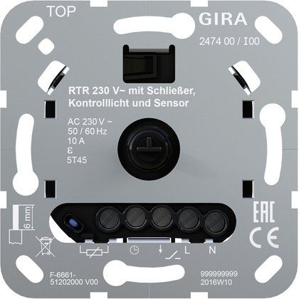 Gira - Raumthermostat Raumtemperaturregler 247400 230V Schließer