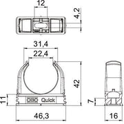OBO Bettermann - Rohrschelle Quick-Schelle 2955 F M32 STGR flammwidrig − 50 Stück