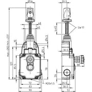 Bernstein - NOT-AUS-Seilzugschalter Seilzugschalter SRM-A2Z/U1Z-QF-175-E inkl.Not-Halt Taster