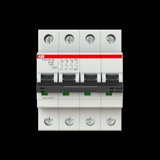 ABB Stotz S&J - Leitungsschutzschalter Sicherungsautomat S203MT-D50NA 10kA, 50A, 3P, +NA