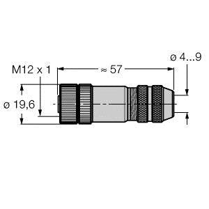 Turck - Rundsteckverbinder, feldkonfektionierbar (Industriesteckverbinder) Kupplung BMS8141-0/9