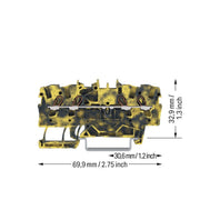 WAGO - Durchgangs-Reihenklemme 4L-Durchgangsklemme 2001-1401/000-053 1,5 qmm, dunkelgr-ge − 100 Stück