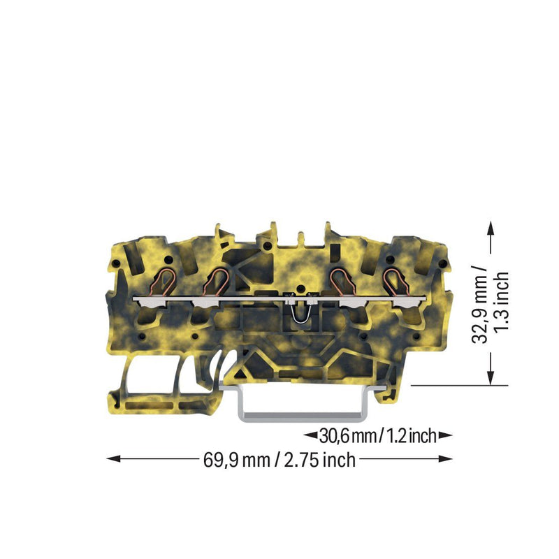 WAGO - Durchgangs-Reihenklemme 4L-Durchgangsklemme 2001-1401/000-053 1,5 qmm, dunkelgr-ge − 100 Stück