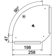 OBO Bettermann - Deckel Bogen für Kabeltragsystem Deckel für 90Grad-Bogen RBD 90 200 A4 B200mm, rostfrei