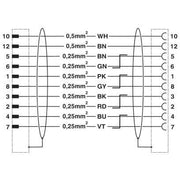Phoenix Contact - Energiekabel < 1 kV, für ortsveränderlichen Einsatz Steckverbinder beidseitig K-12-M23 M9/#1619292 kunststoffumspritzt − 2 Stück
