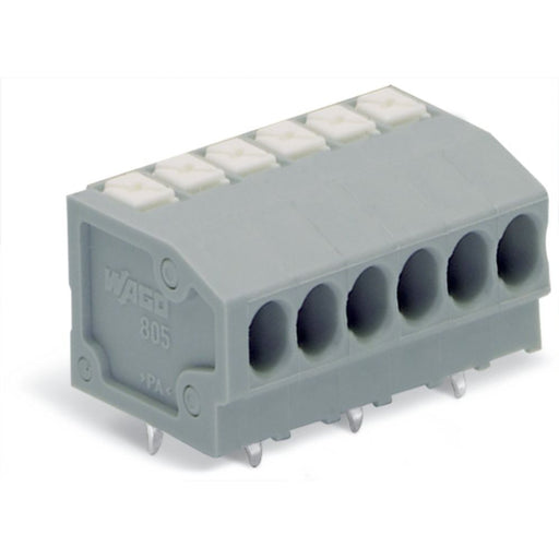 WAGO - Leiterplattenklemme 805-306 Drücker,1,5mm²,grau − 55 Stück