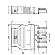 WAGO - Steckverbinder für steckbare Gebäudeinstallation Buchse 770-125 2x0,5-4mmq weiß − 25 Stück